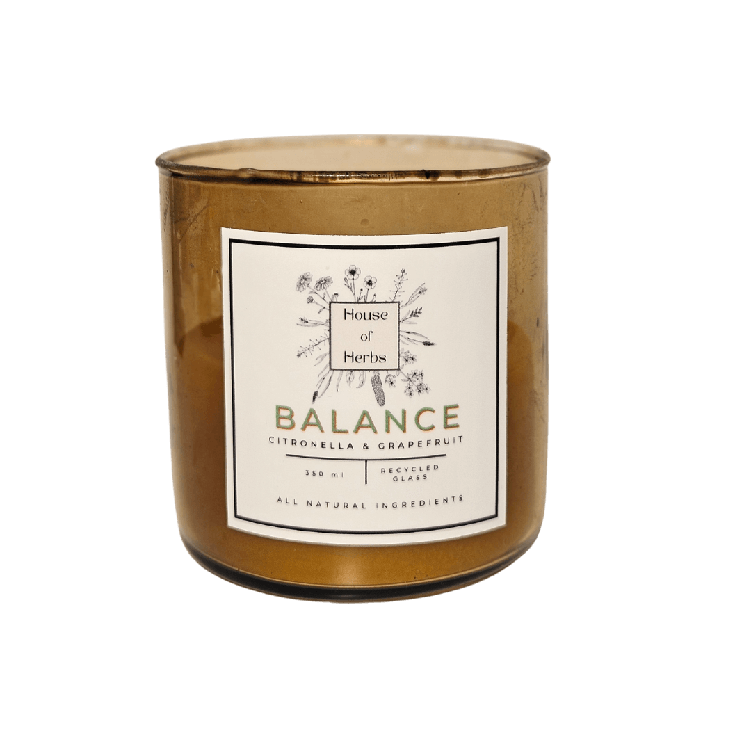 Balance aroma bivokslys i glas af House of Herbs